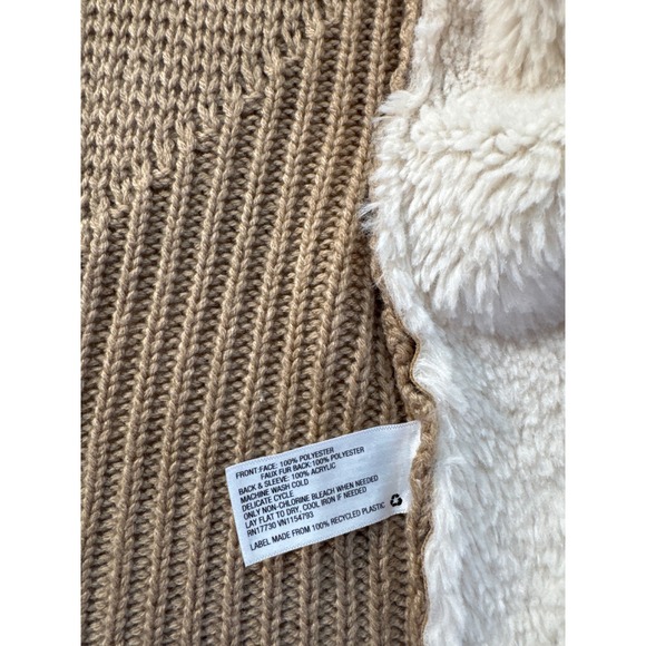 KNOX ROSE Womens Camel Beige Faux Shearling Suede Open Cardigan Sweater S NWOT - Picture 8 of 12